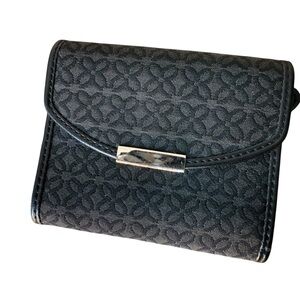 RELIC Black Grey Floral Wallet Fold Up Bifold Trifold Snap Coin